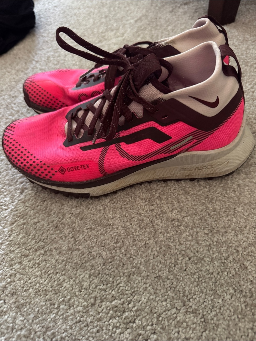 Nike Women's Hot Pink and Dark Brown Trail Runners